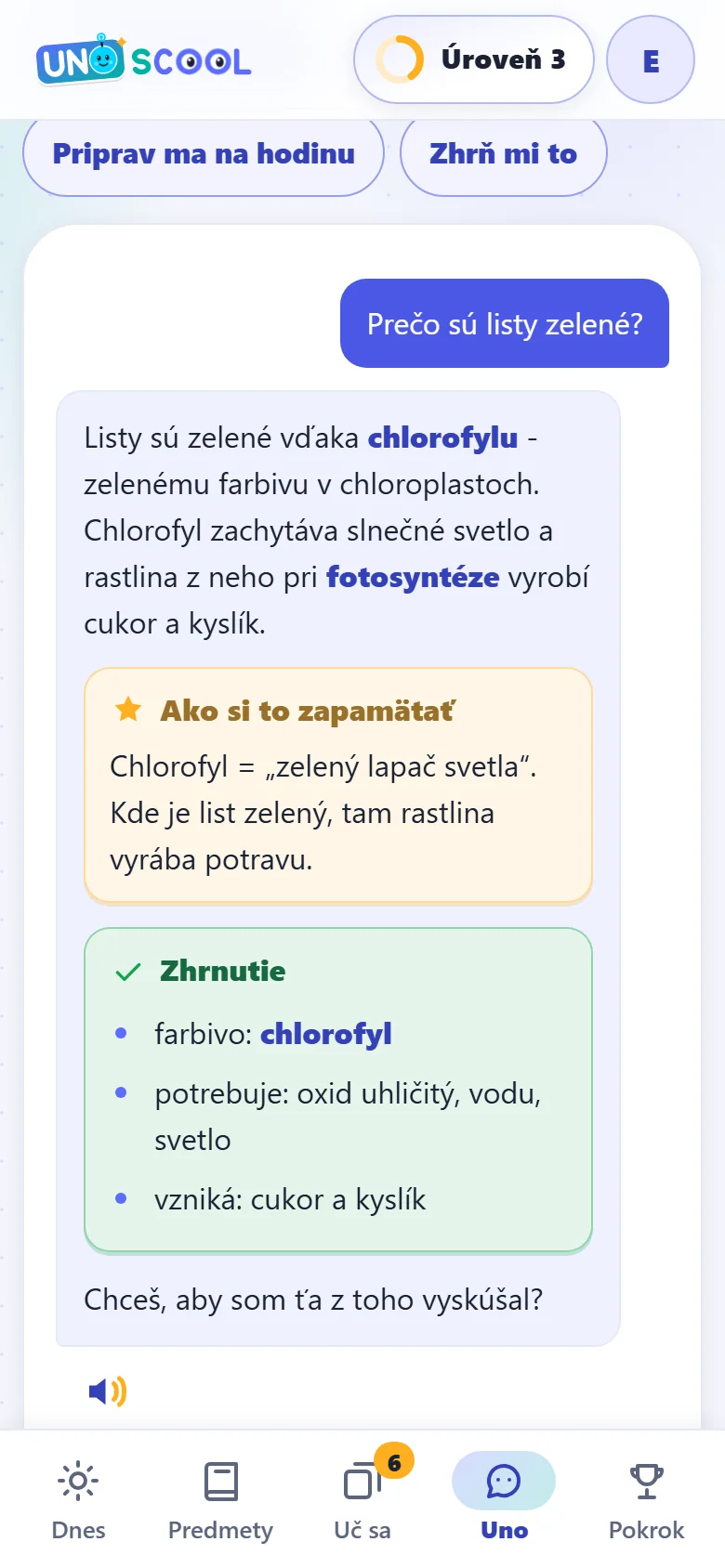 Uno vysvětluje s tipem a shrnutím