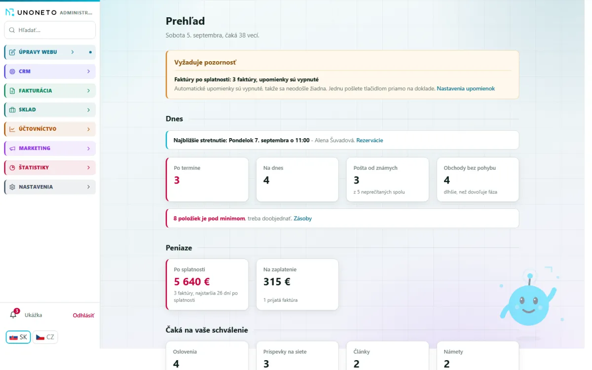 Přehled: co čeká na vás a co měl v noci udělat stroj.